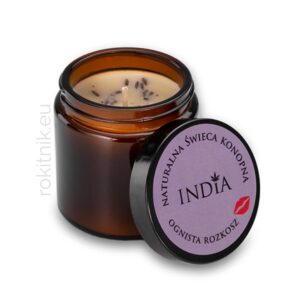 Świeca zapachowa konopna „Ognista rozkosz” lawenda, relaks, do masażu 90g